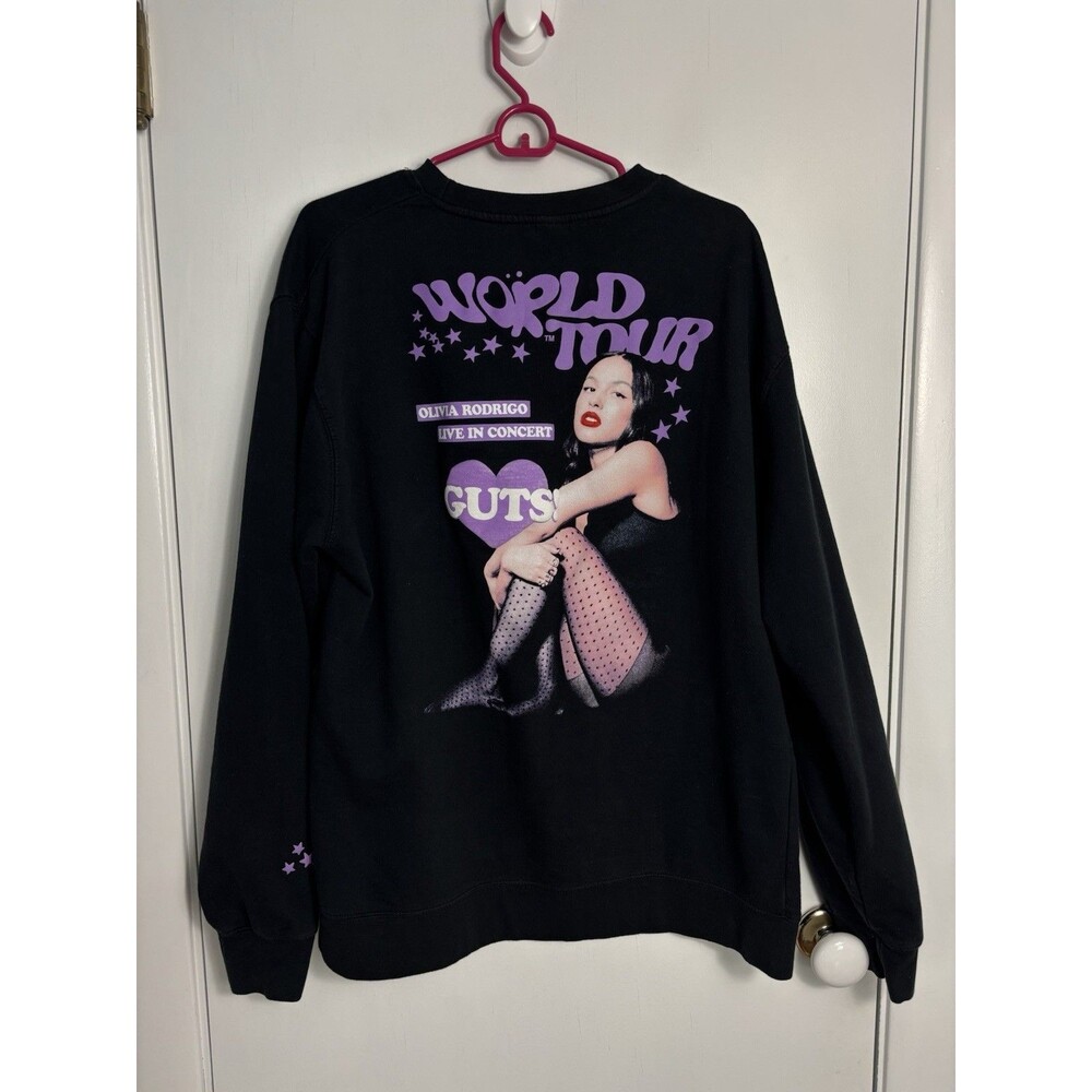 Olivia Rodrigo Guts World Tour Official Merch Crewneck Sweatshirt Puff Print XL
